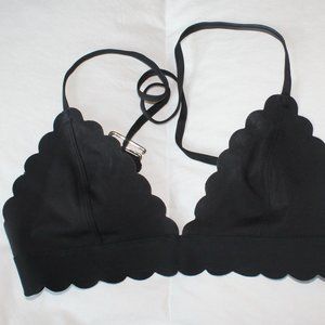 Black Scalloped Bikini top
